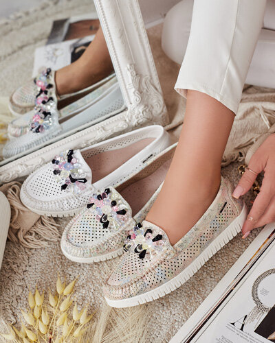 Royalfashion Женские ажурные мокасины из бисера Nasfali