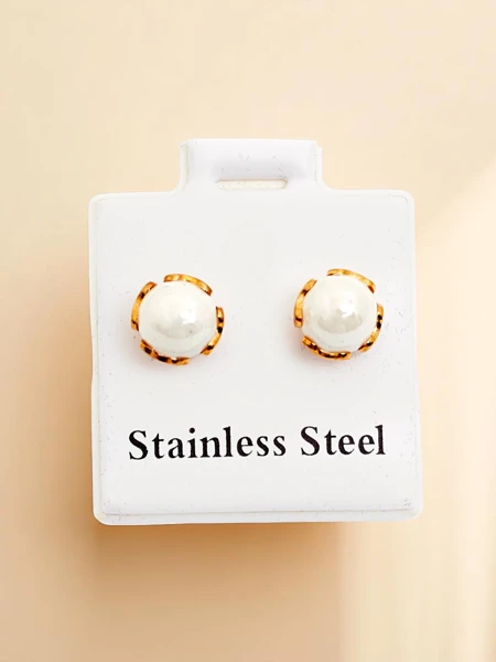 Royalfashion Женские серьги-кольца с жемчугом