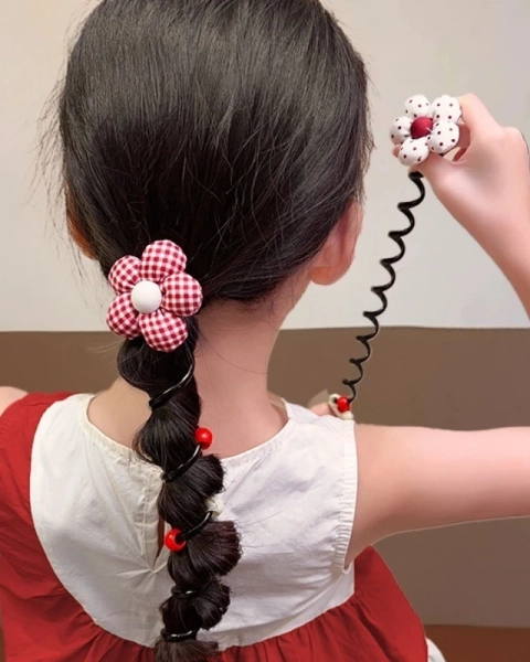 Royalfashion Резинка для волос в виде спирали с маленьким цветочком Blossom Coil