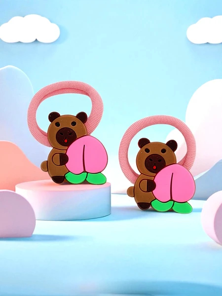 Разноцветные резинки для волос с медвежонком