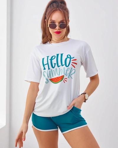 Royalfashion Жіночий спортивний комплект з футболкою та шортами Hello Summer
