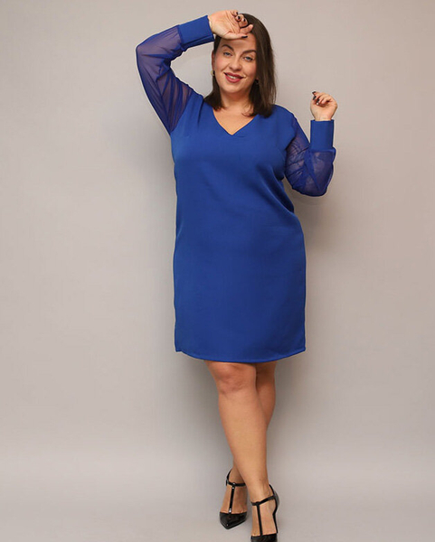 Блестящее платье длиной до колена зеленого цвета PLUS SIZE- Одежда