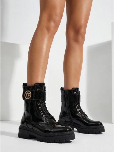 Лакированные женские ботинки Eulin из экокожи