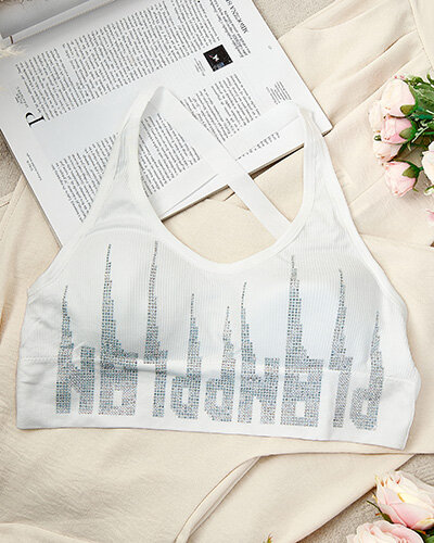 Royalfashion Женский спортивный бюстгальтер с цирконами