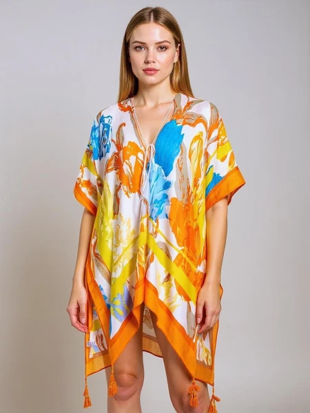 Летнее парео Royalfashion AURELIA - многоцветное платье до колен