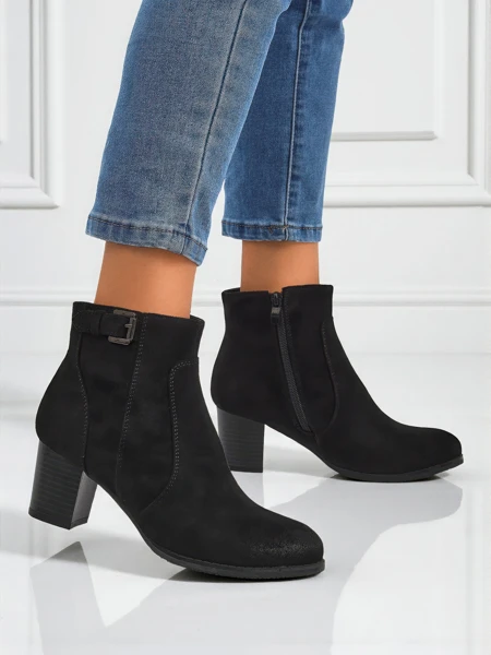 Женские ботильоны из эко-замши на каблуке Crimson Dusk