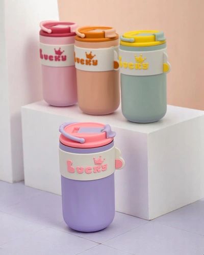 Royalfashion Термокружка с корзинкой, трубочкой и носиком Happy Dog