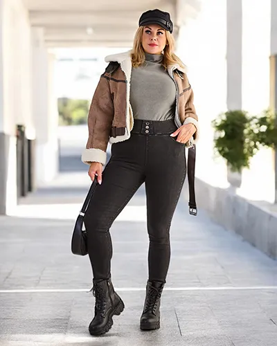 Женские теггинсы из хлопка Royalfashion PLUS SIZE