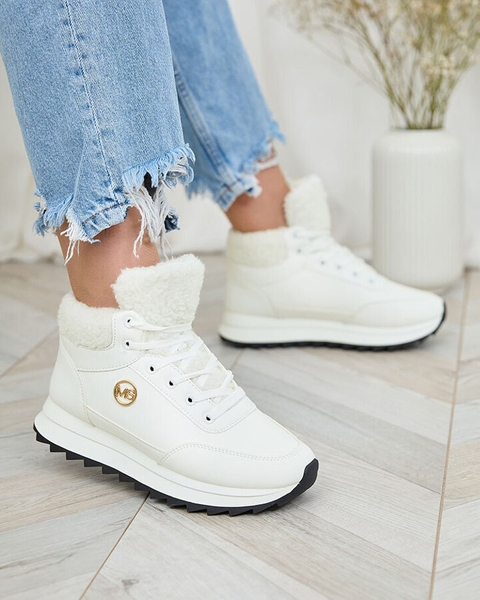 Royalfashion Женские утепленные спортивные ботинки белого цвета Cerrto