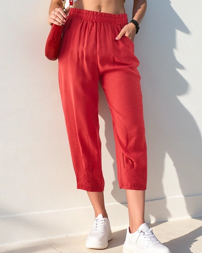 Royalfashion Прямі жіночі штани з тканини 7/8