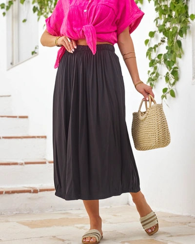Royalfashion Жіноча в'язана спідниця міді, літня та повітряна з двома кишенями