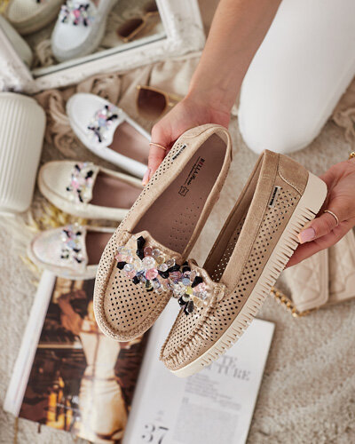 Royalfashion Женские ажурные мокасины из бисера Nasfali