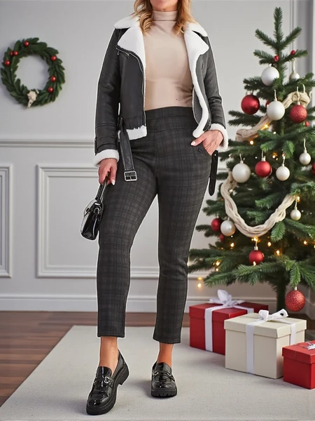 Royalfashion Утепленные женские брюки-теггинсы PLUS SIZE