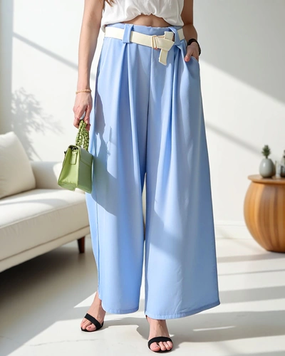 Royalfashion Широкі жіночі штани з поясом