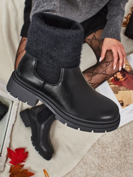 Ботильйони жіночі еко шкіряні з хутром Kesy