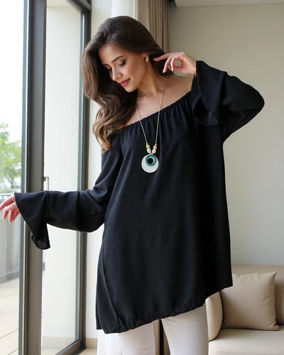 Блузка Royalfashion для жінок в іспанському стилі з рюшей