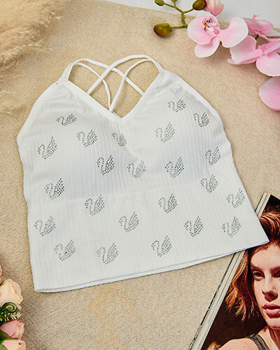 Royalfashion Женский спортивный бюстгальтер с цирконами