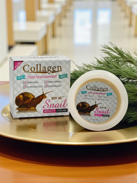 Освітлюючий крем для обличчя з колагеном та SPF4 - живильний