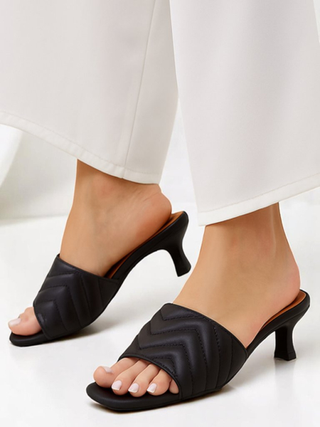 Женские сандалии Callista Nero на каблуке 5 см, лето, искусственная кожа