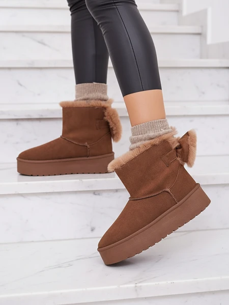Royalfashion Женские сапоги a'la snow boots в коричневом цвете Goroggo