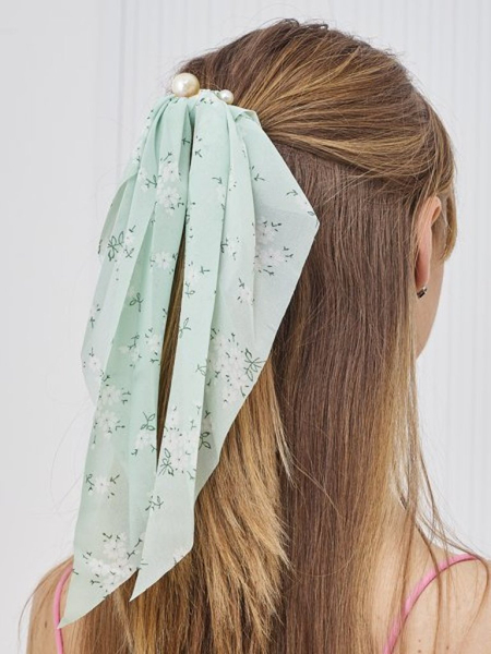 Royalfashion Резинка для волос с лентой, украшенная маленькими цветами и жемчугом Perlissa