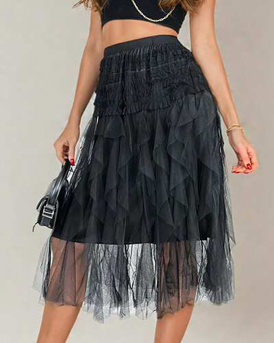 Royalfashion Женская двухслойная юбка-миди