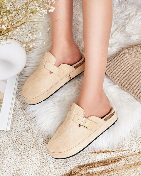 Royalfashion Женские тапочки с овчиной и пряжкой Kajis