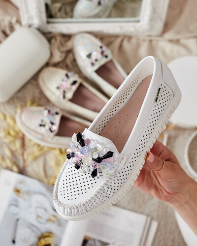 Royalfashion Женские ажурные мокасины из бисера Nasfali