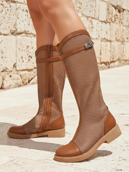 Royalfashion Высокие перфорированные женские ботильоны Ovittole