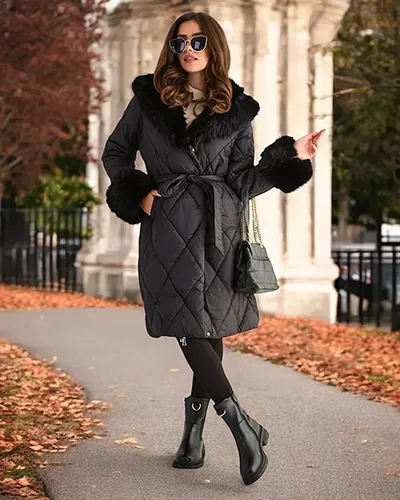 Женский стеганный зимний пуховик Royalfashion