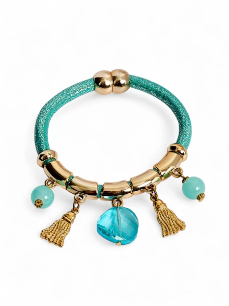 Жіночий браслет з намистинами та блиском