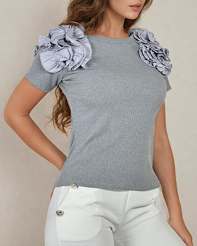 Royalfashion Приталенная женская блузка в рубчик