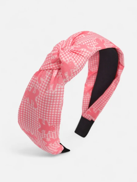 Royalfashion Пов'язка на волосся з плетінням у клітинку та ведмедики