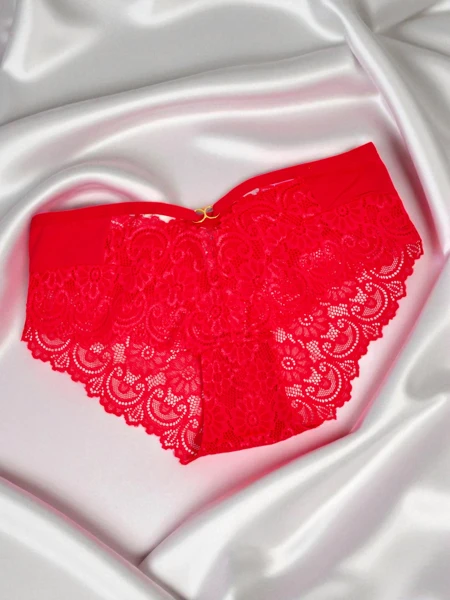 Жіночі трусики-сліпи з мереживом та смужками