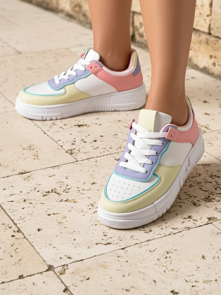 Женские кроссовки Elektra Pastello - разноцветная экокожа весна