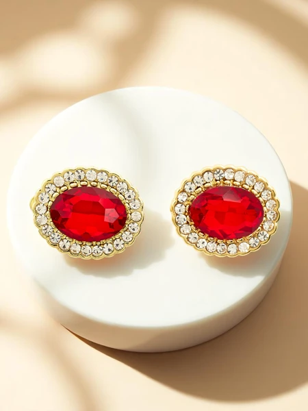 Royalfashion Женские клипсы с кристаллом и фианитом