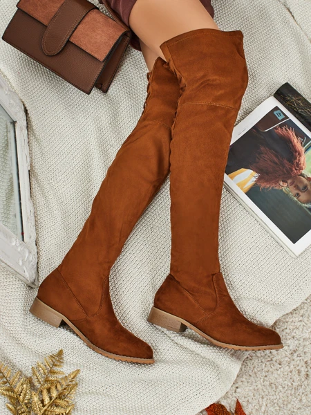 Женские ботфорты из эко-замши Denvoria