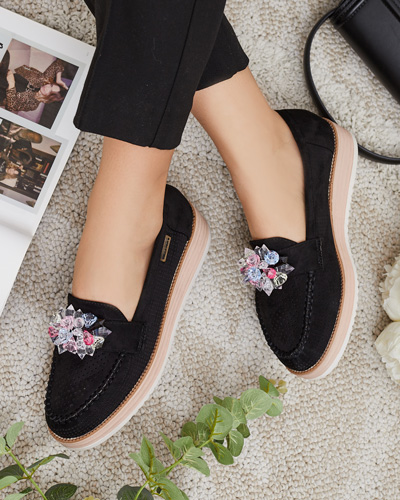 Мокасини Royalfashion з різнокольоровим камінням Restea