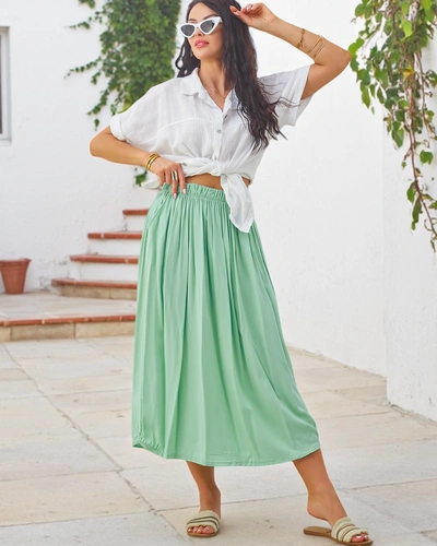 Юбка миди из вискозы Royalfashion для женщин, легкая и струящаяся с двумя карманами