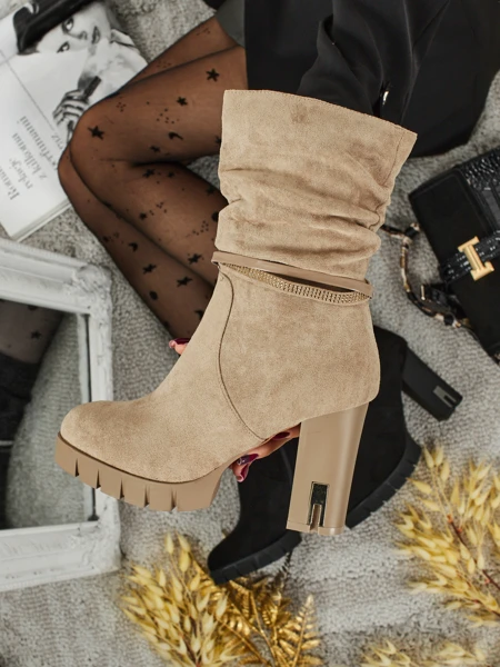 Ботильйони жіночі еко замшеві на підборах-стовпчику BrambleDusk