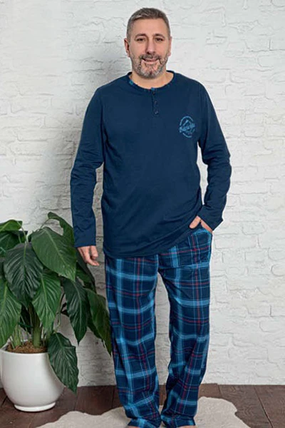 Royalfashion бавовняна піжама в клітинку для чоловіків РОЗМІР ПЛЮС