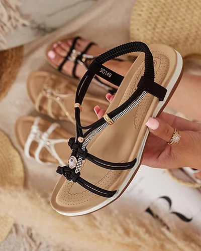 Royalfashion Жіночі босоніжки з цирконію Solin