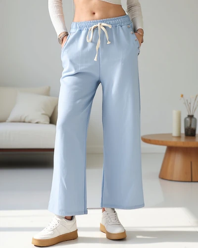 Широкие спортивные штаны Royalfashion для женщин из вискозы с цирконием