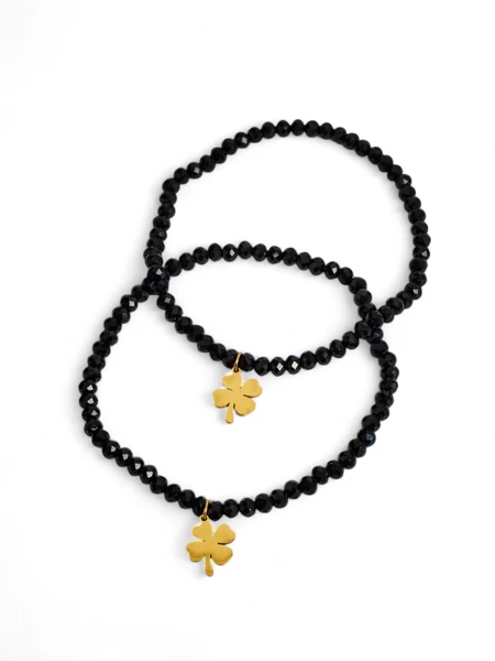 Royalfashion Два женских браслета с подвеской в виде клевера